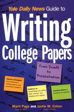 Beispielbild fr Yale Daily News Guide to Writing College Papers (Yale Daily News Guides) zum Verkauf von Wonder Book