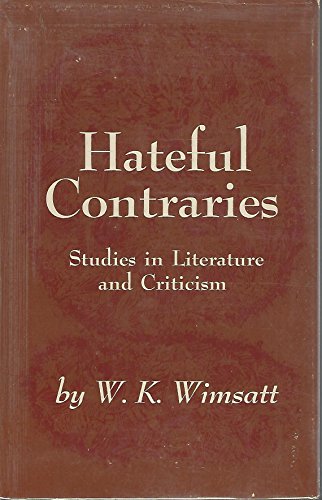 Stock image for Hateful Contraries: Studies in Literature and Criticism for sale by Better World Books: West
