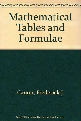 9780685194089: Mathematical Tables and Formulae