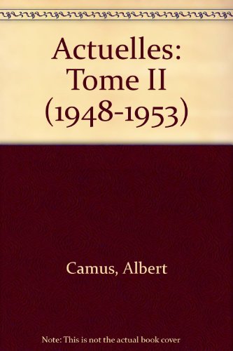 9780685372647: Actuelles: Tome II (1948-1953)