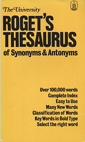 Roget's Thesaurus of Synonyms and Antonyms (9780686173069) by Rogets