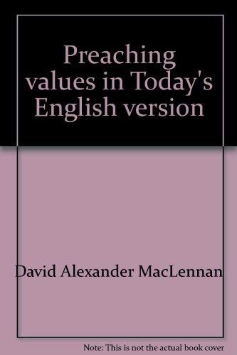 Stock image for Preaching Values in Today's English Version for sale by Top Notch Books