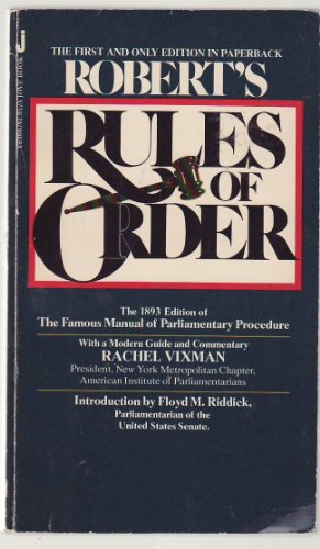 Beispielbild fr Robert's Rules of Order zum Verkauf von SecondSale