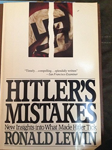 Imagen de archivo de Hitler's Mistakes a la venta por Better World Books