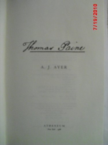 Imagen de archivo de Thomas Paine a la venta por Better World Books