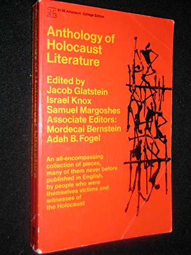 Imagen de archivo de Anthology of Holocaust Literature a la venta por Ken's Book Haven