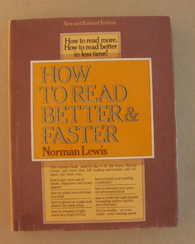 Beispielbild fr How to Read Better and Faster zum Verkauf von Books of the Smoky Mountains