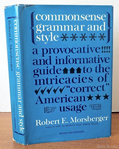 Stock image for Commonsense Grammar and Style for sale by Ann Becker