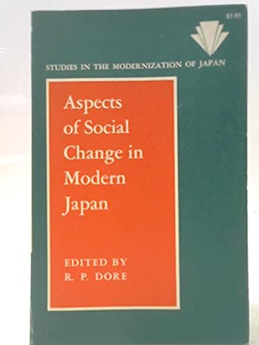 Beispielbild fr Aspects of Social Change in Modern Japan zum Verkauf von Better World Books