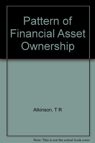 Imagen de archivo de The Pattern of Financial Asset Ownership: Wisconsin Individuals, 1949 a la venta por Zubal-Books, Since 1961