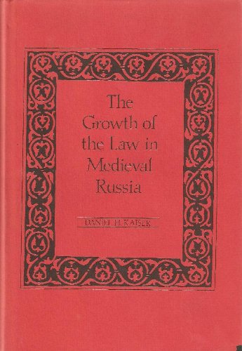 Beispielbild fr The Growth of the Law in Medieval Russia. zum Verkauf von Plurabelle Books Ltd