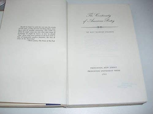 Imagen de archivo de The Continuity of American Poetry a la venta por ThriftBooks-Atlanta