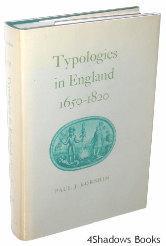 Beispielbild fr Typologies in England, 1650-1820 (Princeton Legacy Library, 730) zum Verkauf von Wonder Book