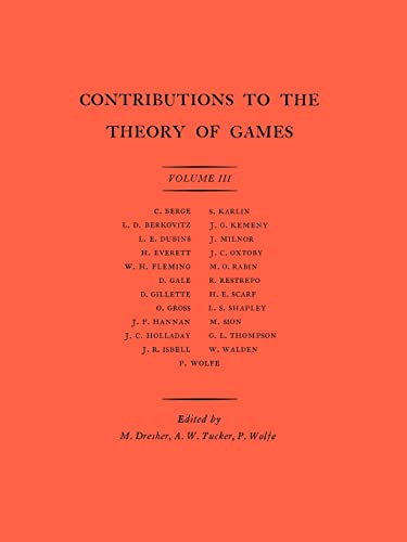 Stock image for Contributions to the Theory of Games, Vol. III (Annals of Mathematics Studies 39) for sale by Zubal-Books, Since 1961