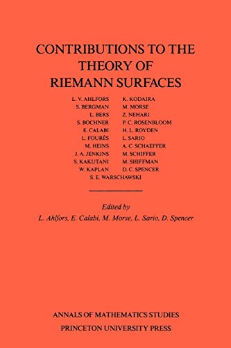 9780691079394: Contributions to the Theory of Riemann Surfaces. (AM-30), Volume 30 (Annals of Mathematics Studies, 30)