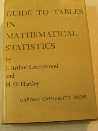 Imagen de archivo de Guide to Tables in Mathematical Statistics a la venta por BookDepart