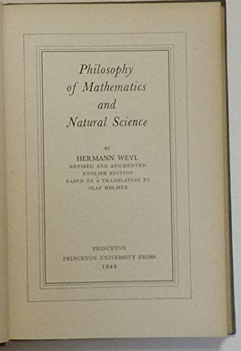 Beispielbild fr Philosophy of Mathematics and Natural Science zum Verkauf von GF Books, Inc.