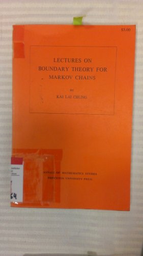 Stock image for Lectures on Boundary Theory for Markov Chains. (Annals of Mathematics Studies 65) for sale by Zubal-Books, Since 1961