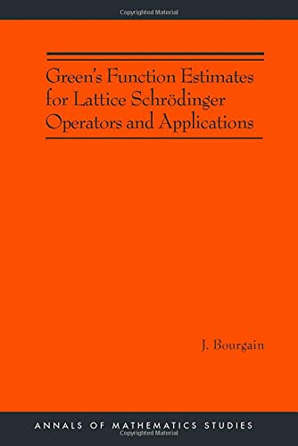Beispielbild fr Green's Function Estimates for Lattice Schrdinger Operators and Applications zum Verkauf von Blackwell's