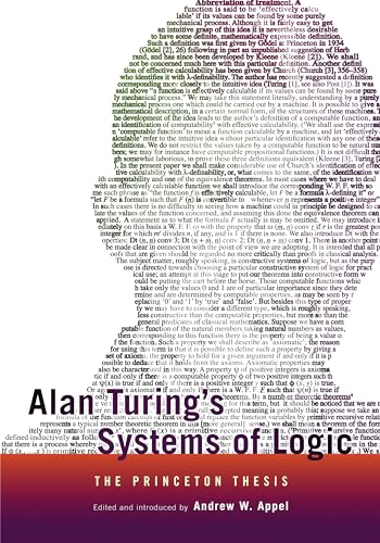 Stock image for Alan Turings Systems of Logic: The Princeton Thesis for sale by thebookforest.com