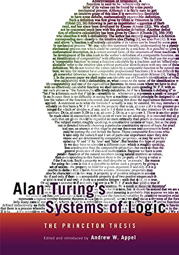 Stock image for Alan Turing's Systems of Logic: The Princeton Thesis for sale by Wonder Book