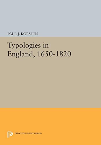 Beispielbild fr Typologies in England, 1650-1820 zum Verkauf von Blackwell's