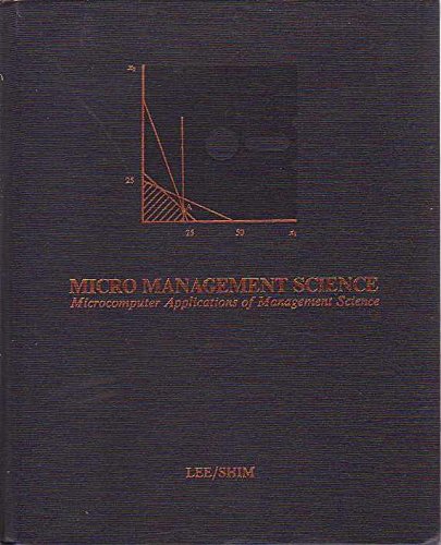 Imagen de archivo de Micro management science: Microcomputer applications of management science a la venta por HPB-Red