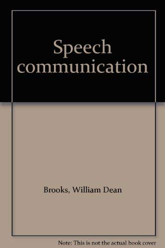Beispielbild fr Speech Communication zum Verkauf von Better World Books