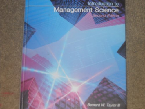 Beispielbild fr Introduction to Management Science zum Verkauf von Better World Books