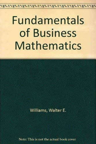 Fundamentals of Business Mathematics (9780697009685) by Unknown Author