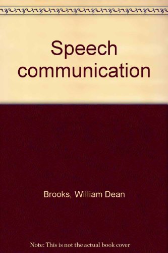 Beispielbild fr Speech communication zum Verkauf von Wonder Book
