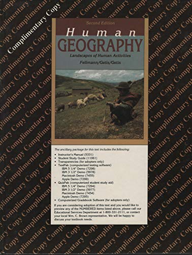 Imagen de archivo de Human Geography: Landscapes of Human Activities a la venta por Great Books&Cafe @ The Williamsford Mill