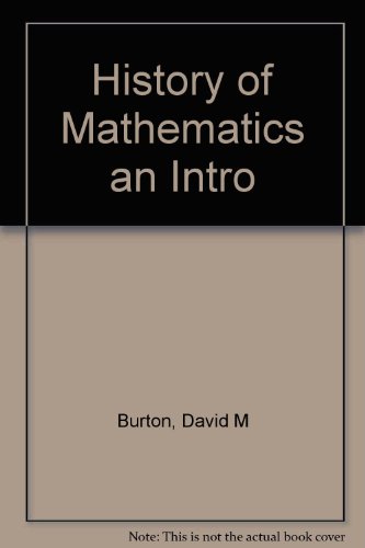 Stock image for History of Mathematics An Intro for sale by Aragon Books Canada