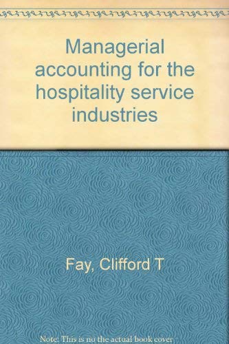 Beispielbild fr Managerial Accounting for the Hospitality Service Industries zum Verkauf von Better World Books