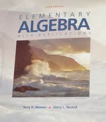 Beispielbild fr Elementary Algebra with Applications zum Verkauf von Better World Books