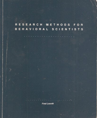 Beispielbild fr Research Methods for Behavioral Scientists zum Verkauf von HPB-Red