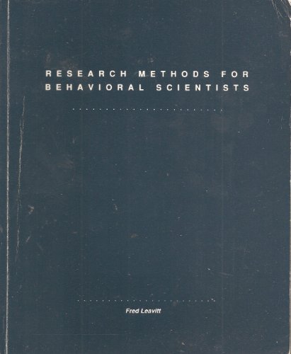 Stock image for Research Methods for Behavioral Scientists for sale by HPB-Red