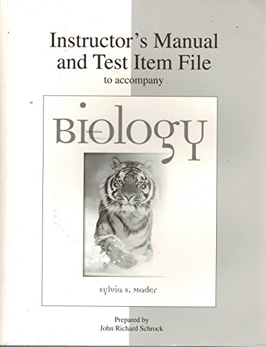 Biology: Instructor's manual and test item file (9780697340825) by Mader, Sylvia S