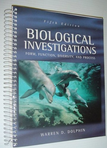 Imagen de archivo de "Biological Investigations (Dolphin): Form, Function, Diversity and Pr a la venta por Hawking Books