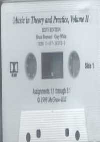 Audio Cassette Recorded Examples Volume II To Accompany Music In Theory And Practice, Volume II (9780697365910) by Benward, Bruce; White, Gary C