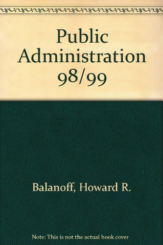 Stock image for Public Administration 98/99 for sale by dsmbooks