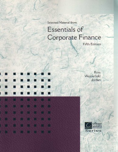 Stock image for Selected Materials from Essentials of Corporate Finance for sale by HPB-Red