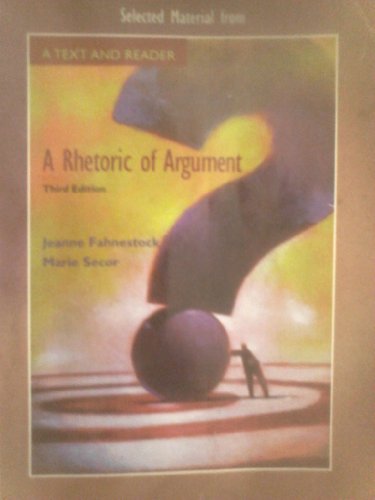 Stock image for A Rhetoric of Argument for sale by SecondSale