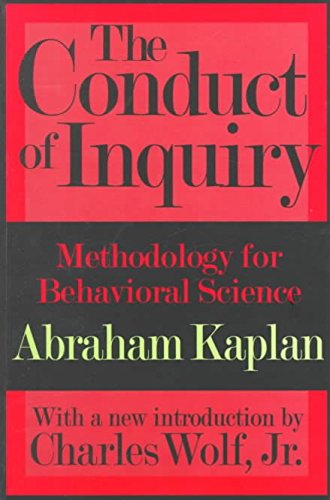 Beispielbild fr The conduct of inquiry: Methodology for behavioral science (Chandler publications in anthropology and sociology) zum Verkauf von HPB-Diamond