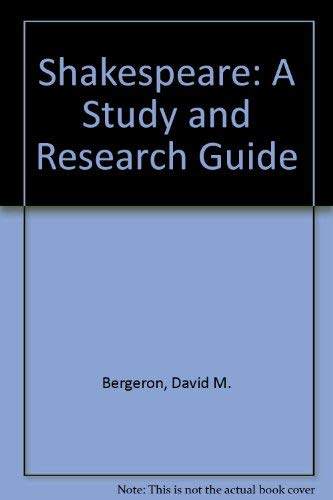 Stock image for Shakespeare; Study and Research Guide for sale by Market Square