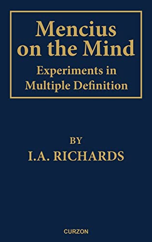 Beispielbild fr Mencius on the Mind : Experiments in Multiple Definition zum Verkauf von Blackwell's