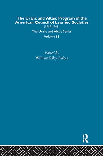 9780700708635: The Uralic and Altaic Program of the American Council of Learned Societies