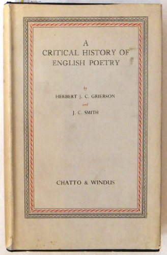 Imagen de archivo de A Critical History of English Poetry a la venta por ThriftBooks-Atlanta