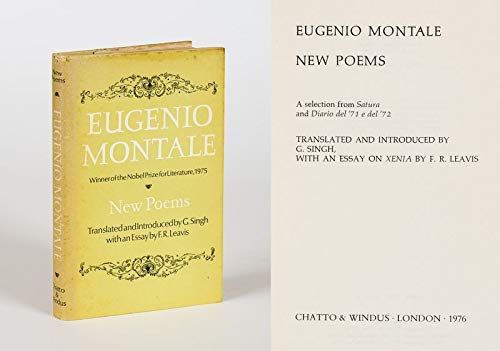 Stock image for Eugenio Montale. New Poems. A selection from Satura and Diario del '71 e del '72 for sale by SAVERY BOOKS