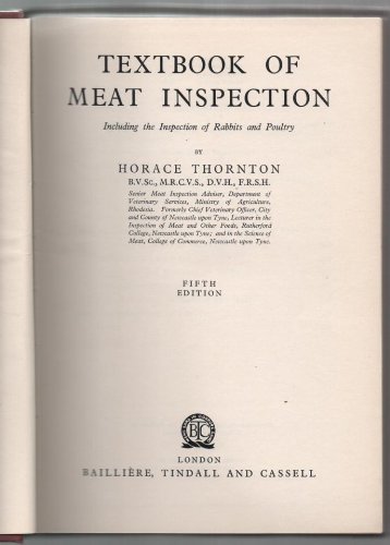 Beispielbild fr Textbook of meat inspection: including the inspection of rabbits and poultry zum Verkauf von Better World Books